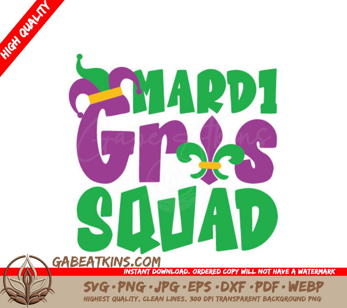 Mardi Gras Squad SVG Design SVG