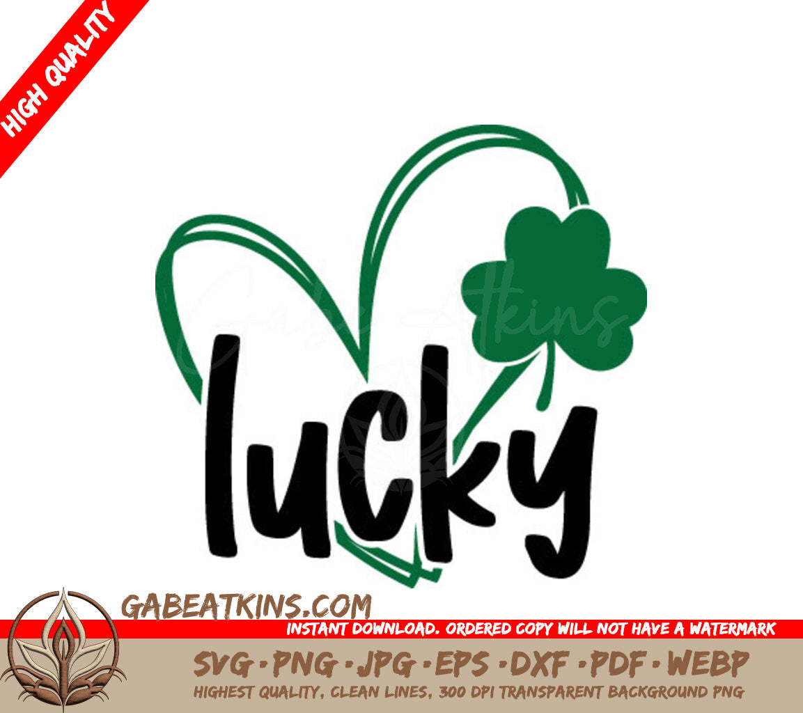 Lucky Heart Shamrock SVG  SVG