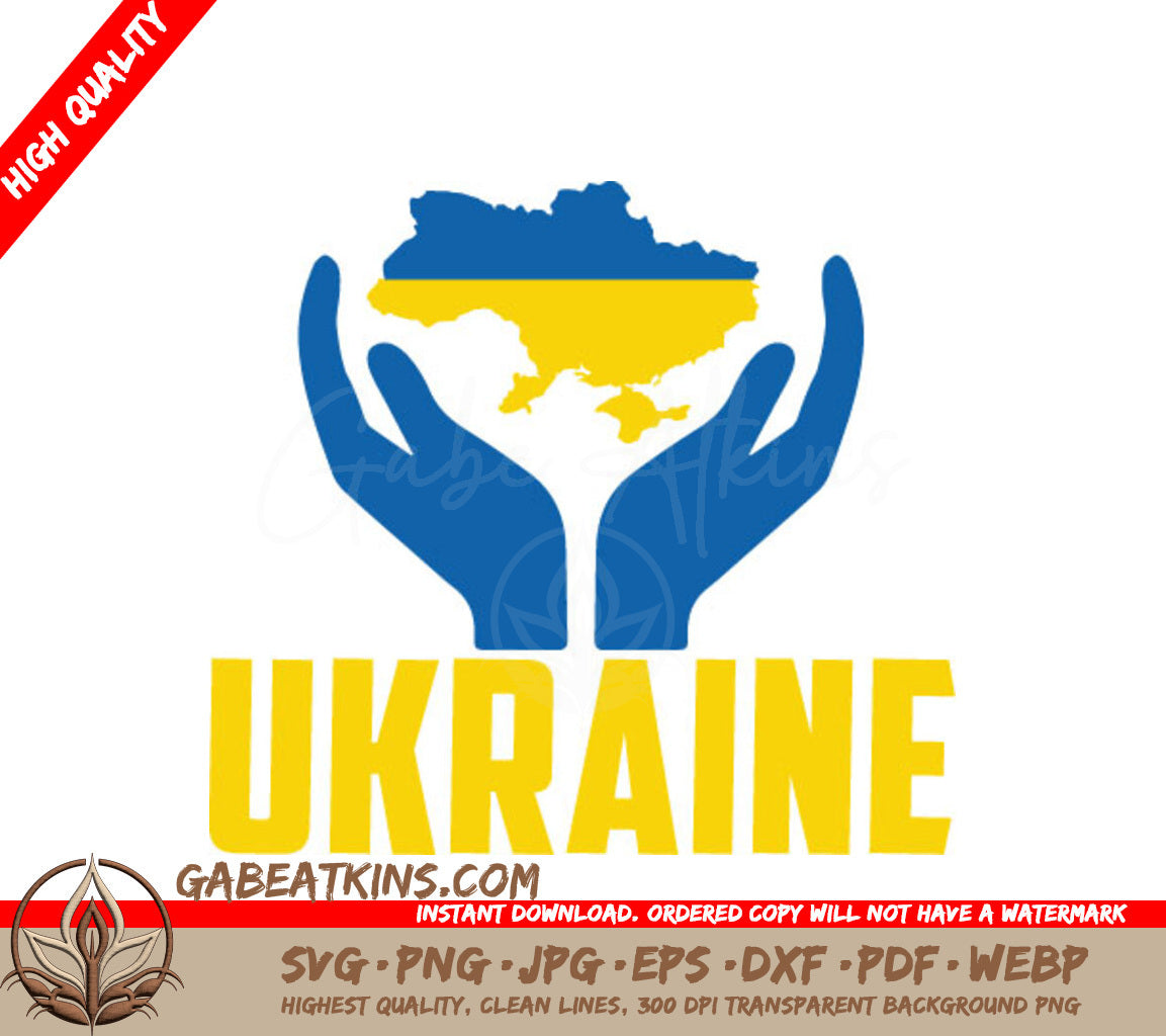 Ukraine Hands Map SVG  SVG