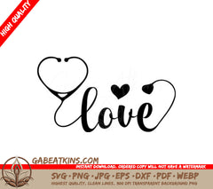 Heart Stethoscope Love SVG  SVG