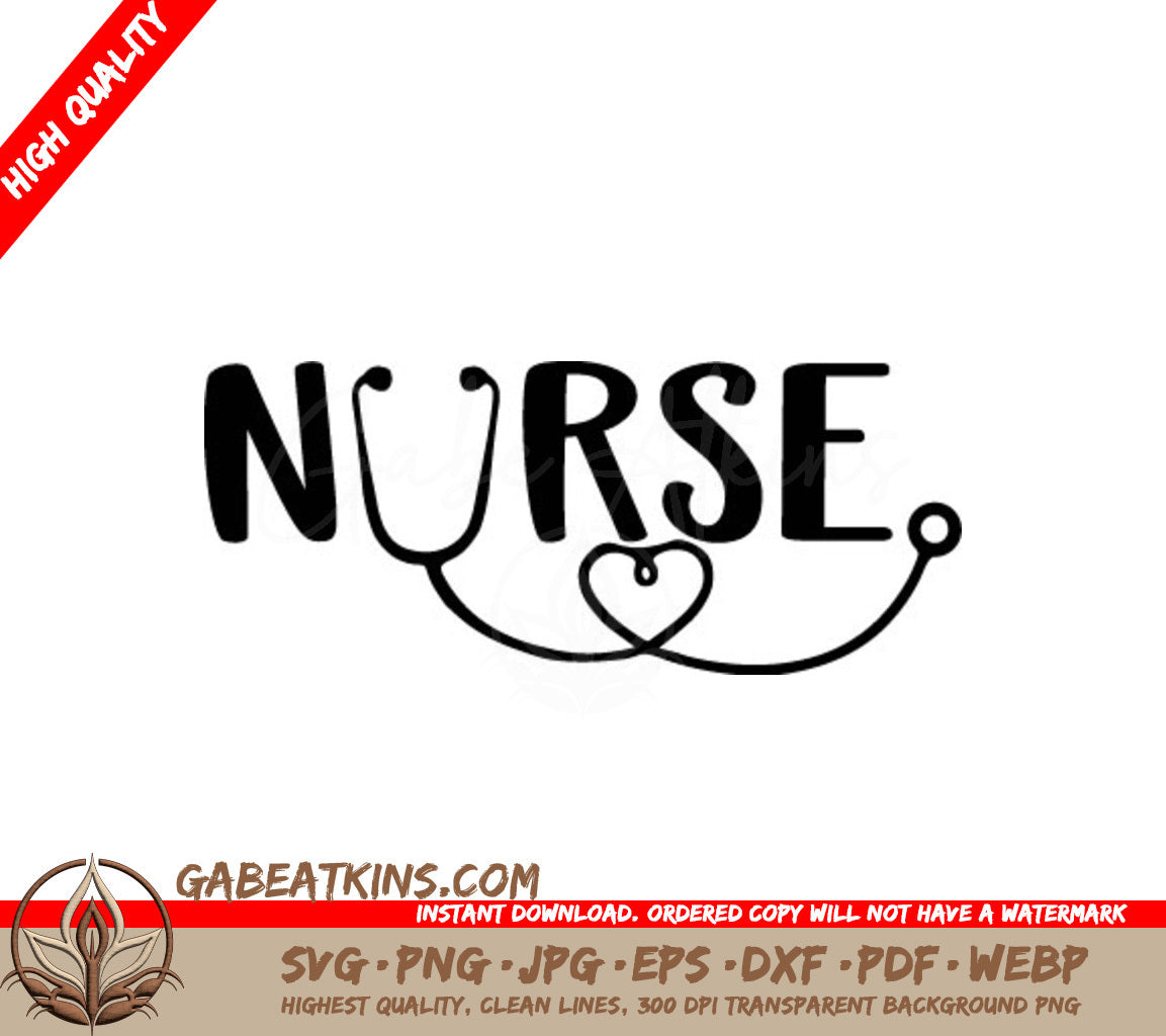 Nurse Stethoscope Heart SVG  SVG