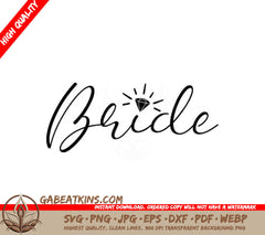 Cursive Bride Diamond SVG  SVG