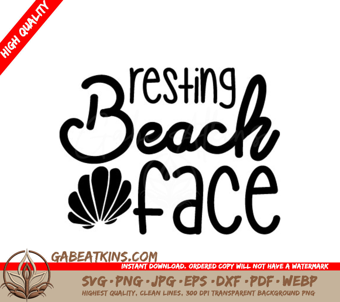 Beach Face Seashell SVG  SVG