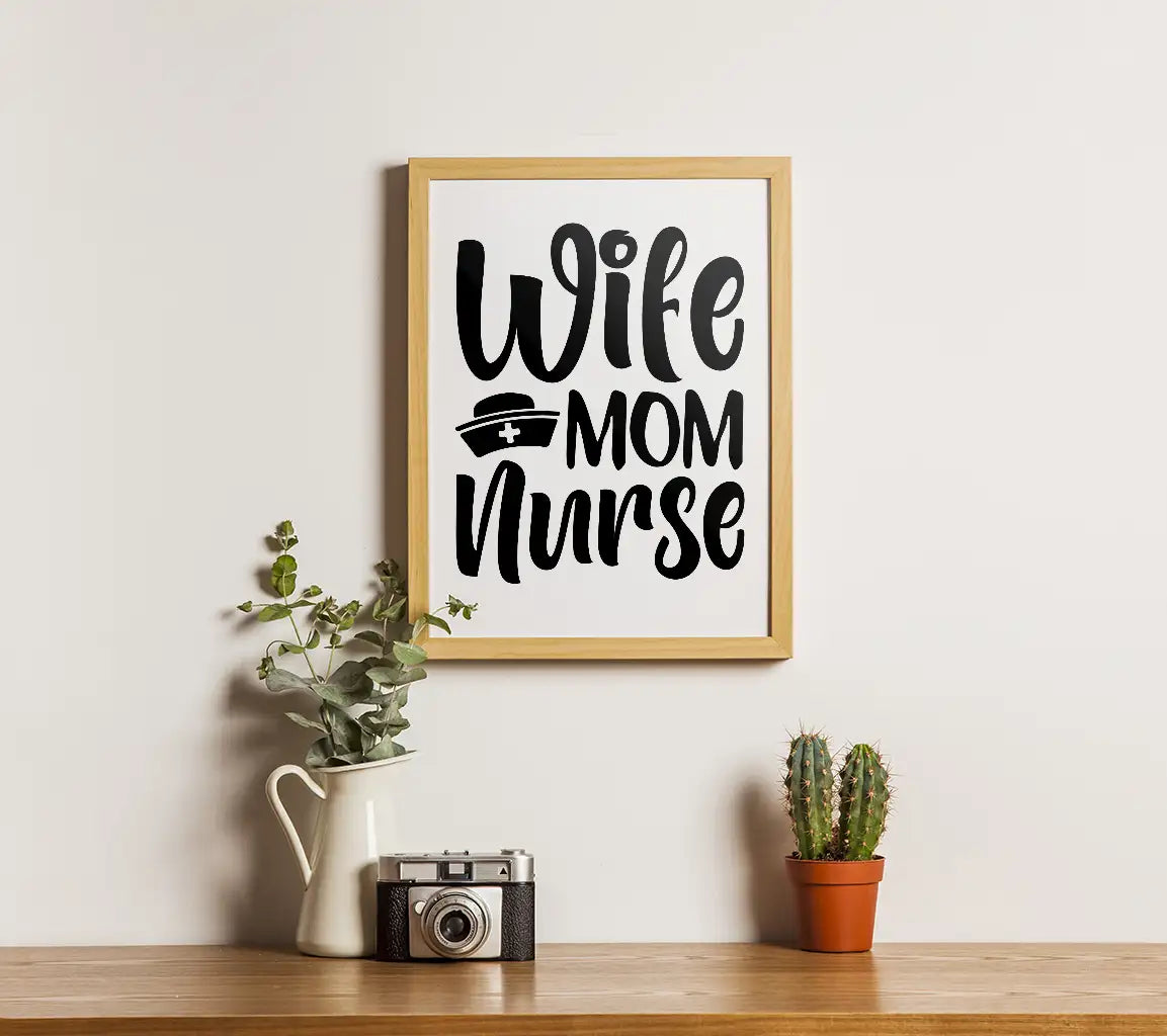 Wife Mom Nurse Silhouette SVG SVG