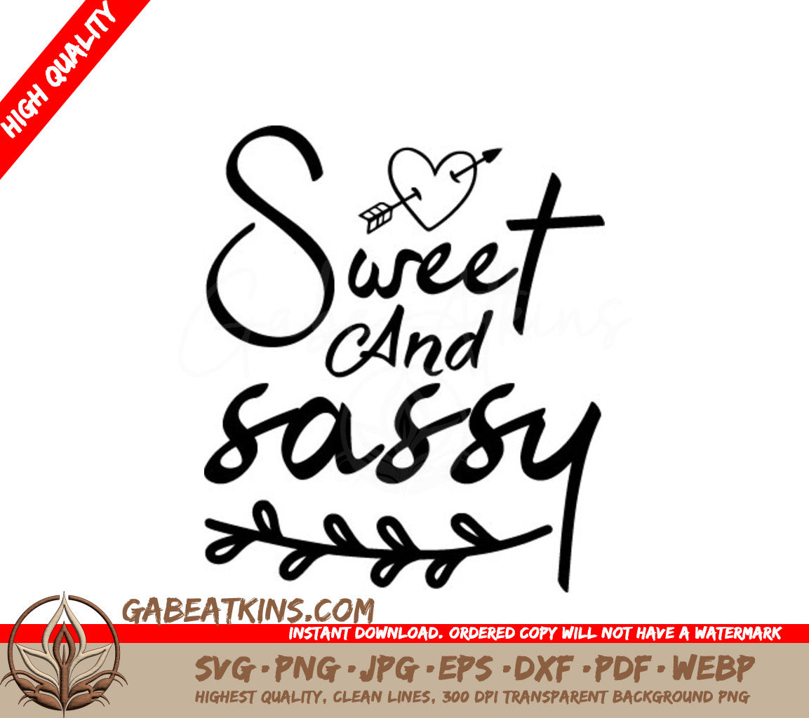 Sweet & Sassy Arrow Heart SVG SVG