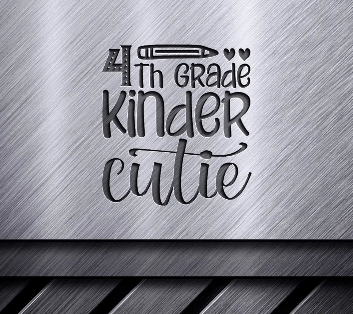 4th Grade Kinder Cutie SVG SVG