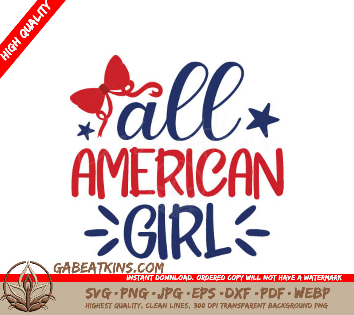 All American Girl Butterfly SVG SVG