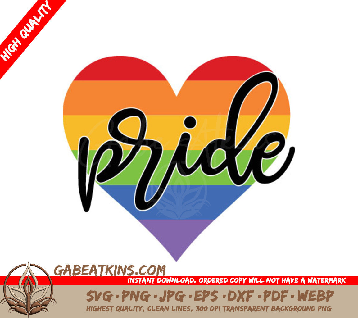 Rainbow Heart Pride SVG  SVG