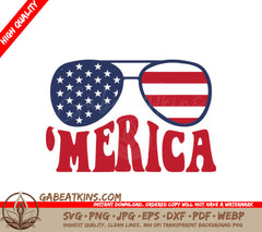 Merica Flag Sunglasses SVG SVG