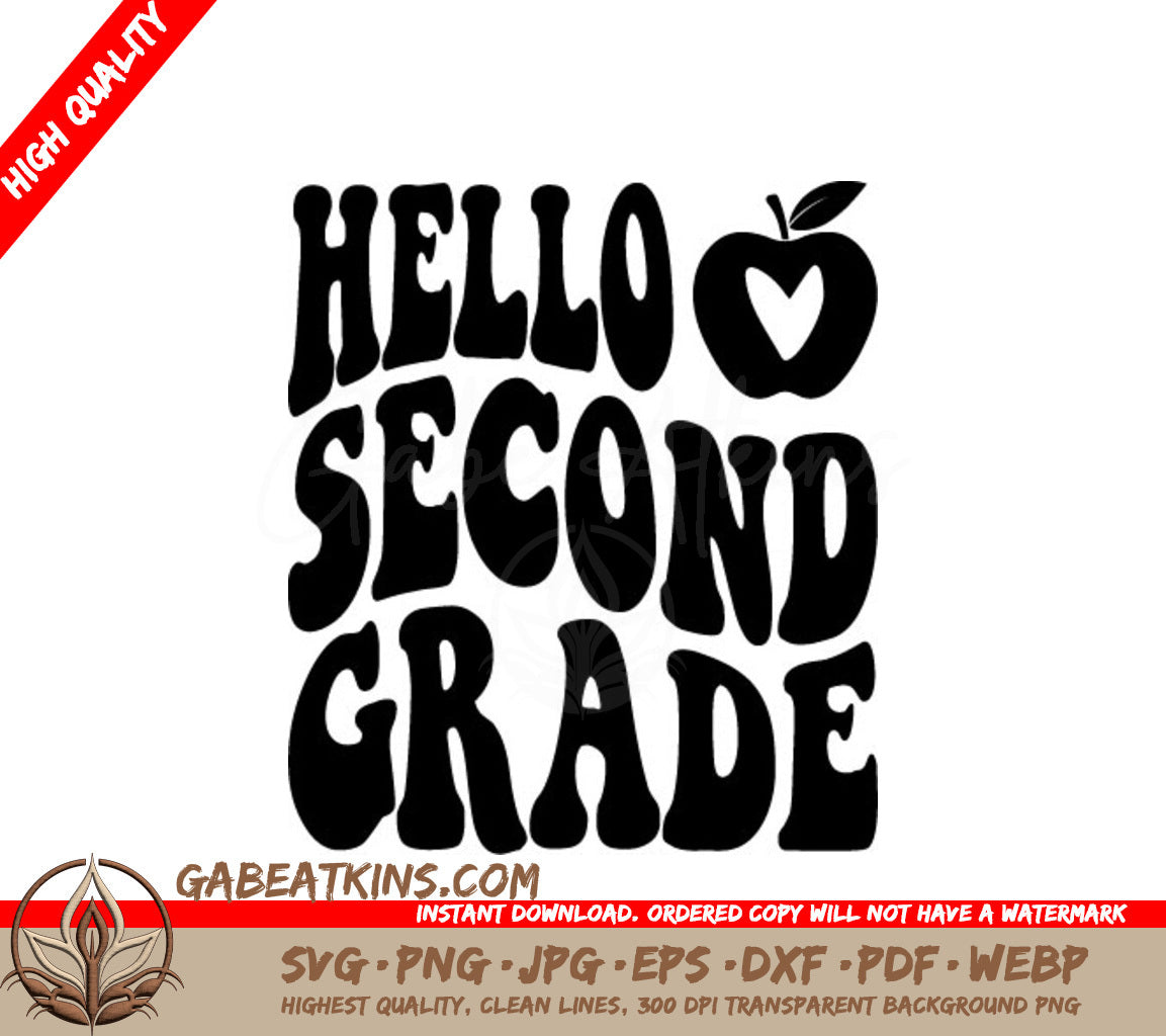 Hello Second Grade SVG Cut File SVG