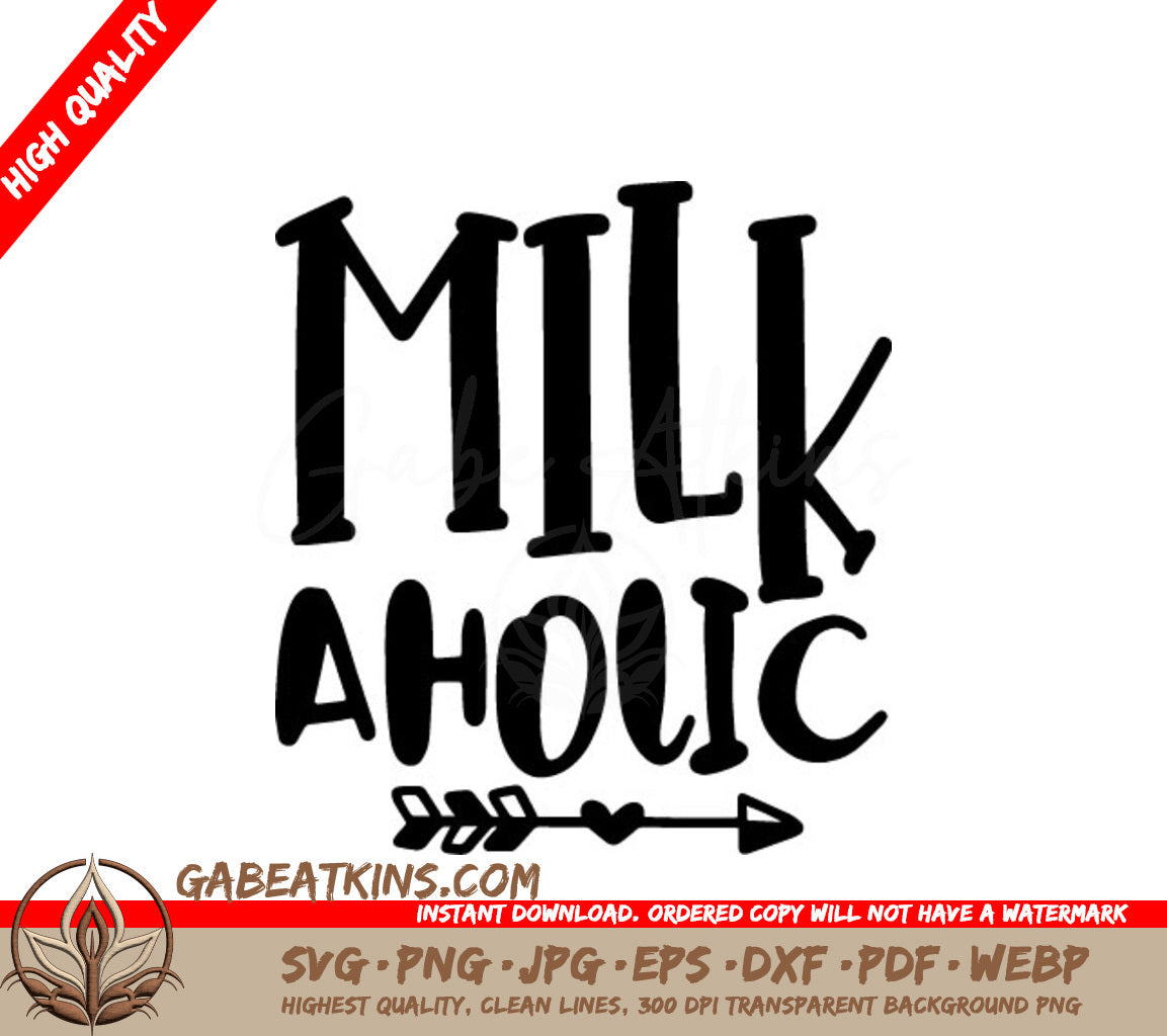 Milkaholic Arrow SVG Design SVG