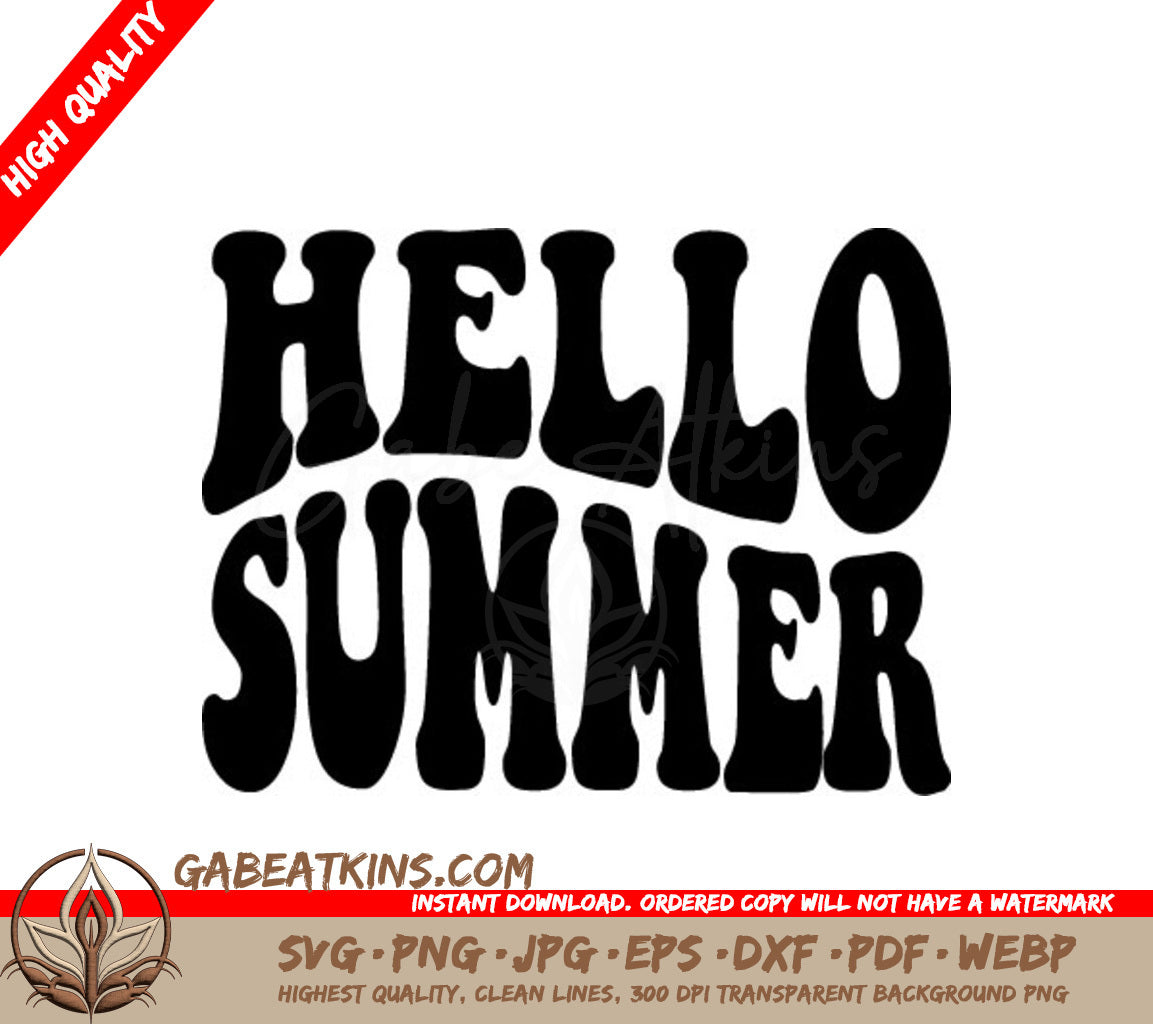 Hello Summer Retro SVG  SVG