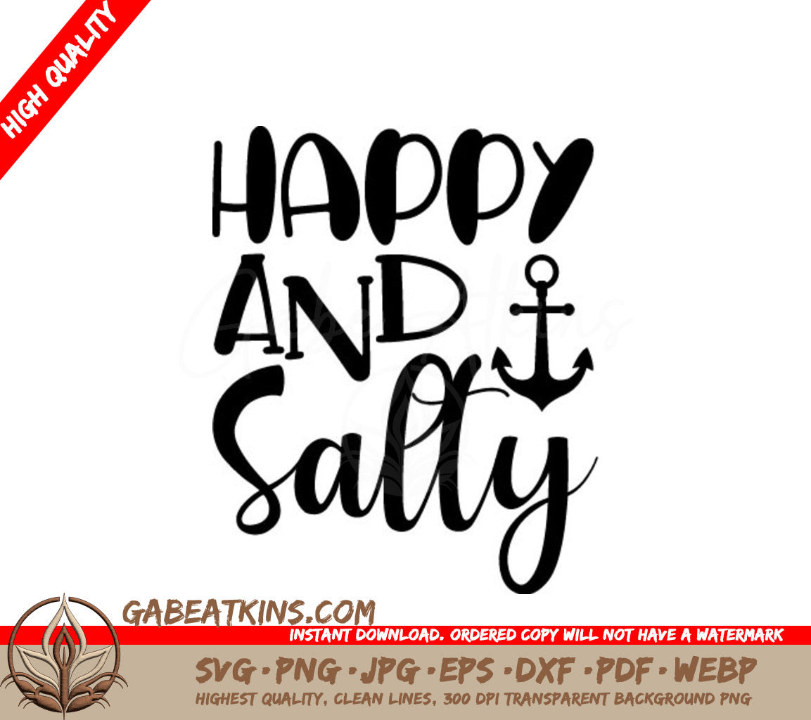 Happy & Salty Anchor SVG SVG