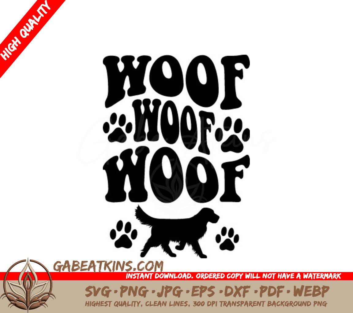 Woof Woof Dog Silhouette SVG SVG