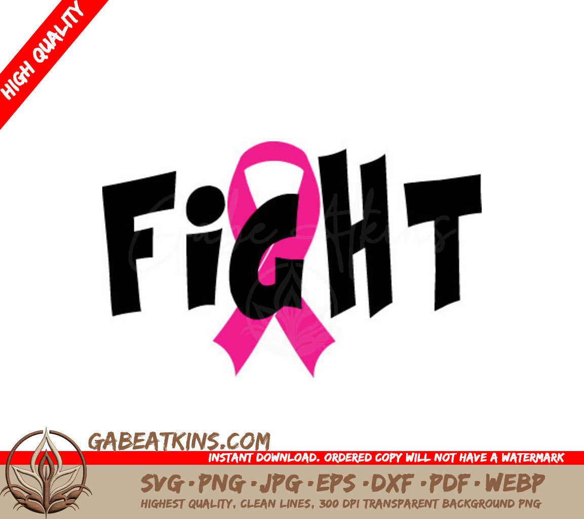 Pink Ribbon Fight SVG  SVG