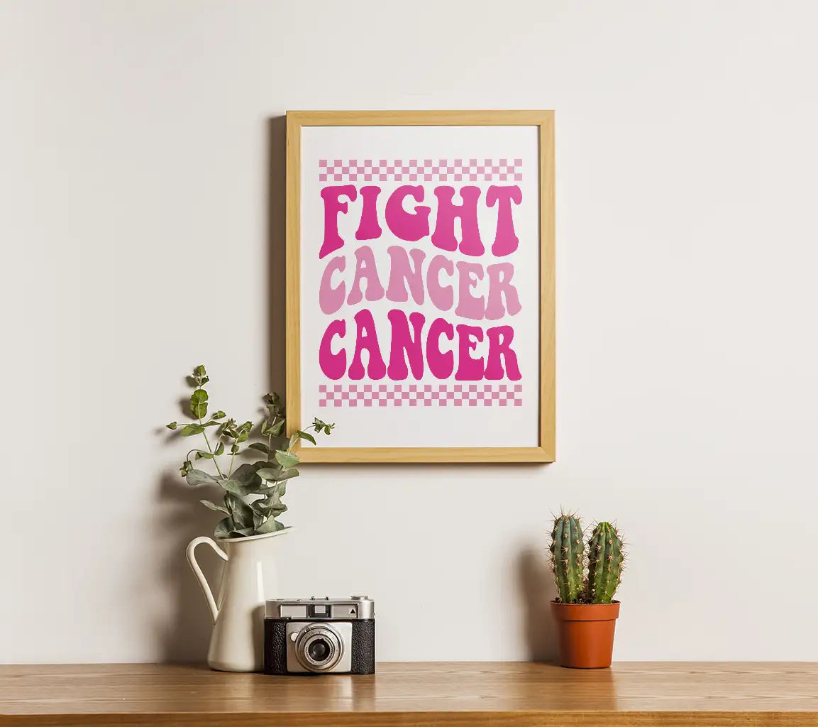 Pink & White Fight Cancer SVG  SVG