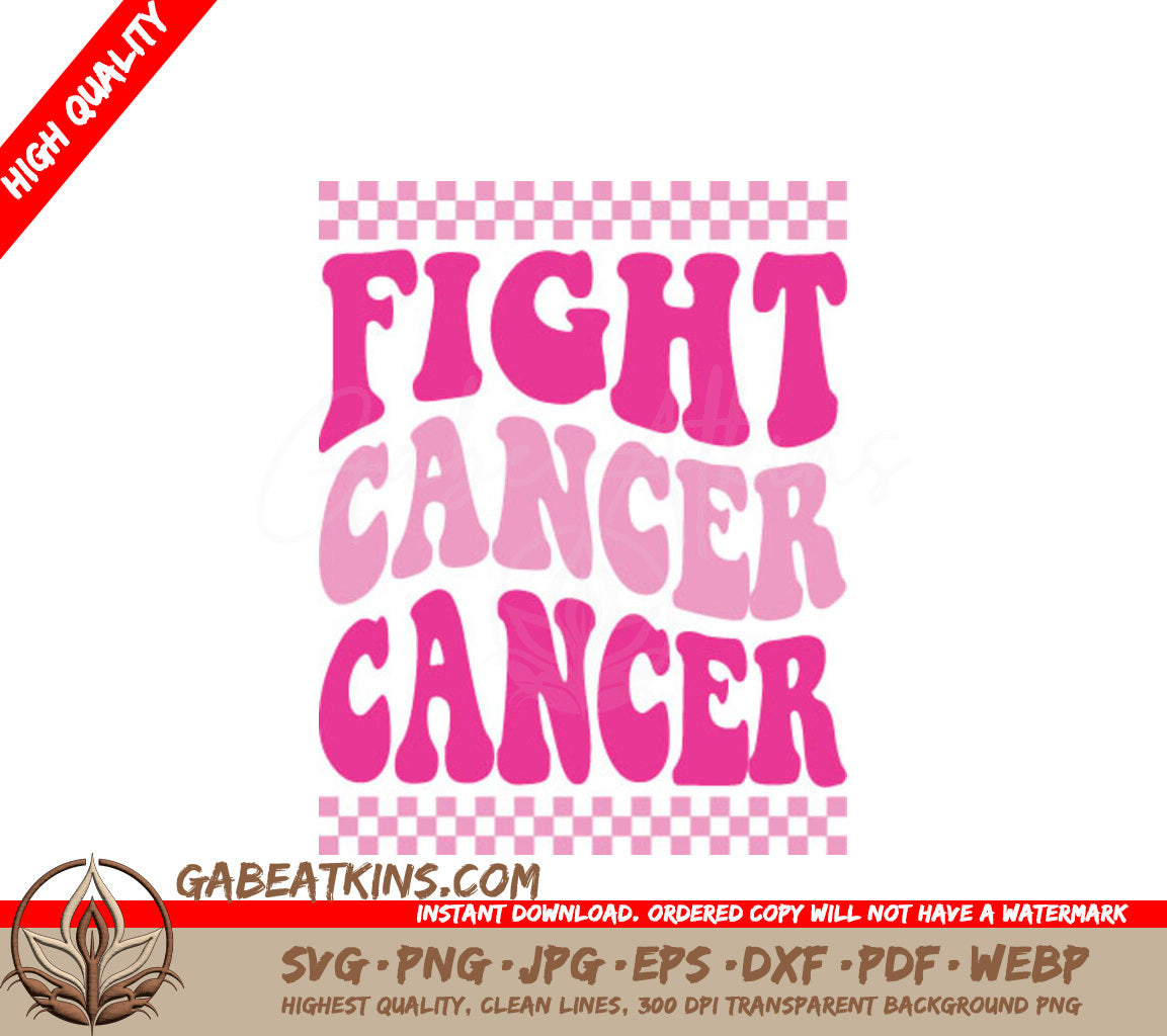 Pink & White Fight Cancer SVG  SVG