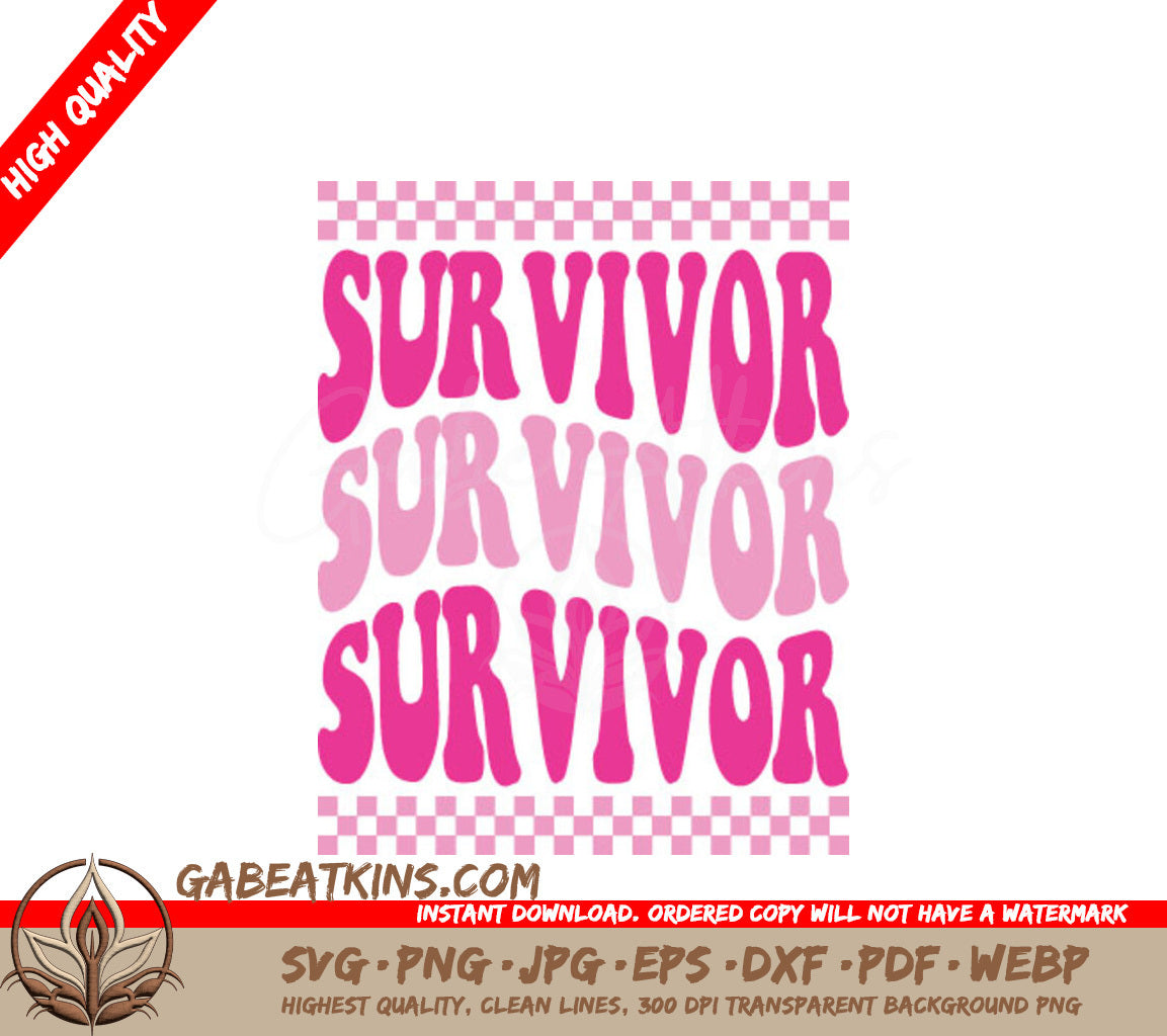 Pink & White Survivor SVG  SVG