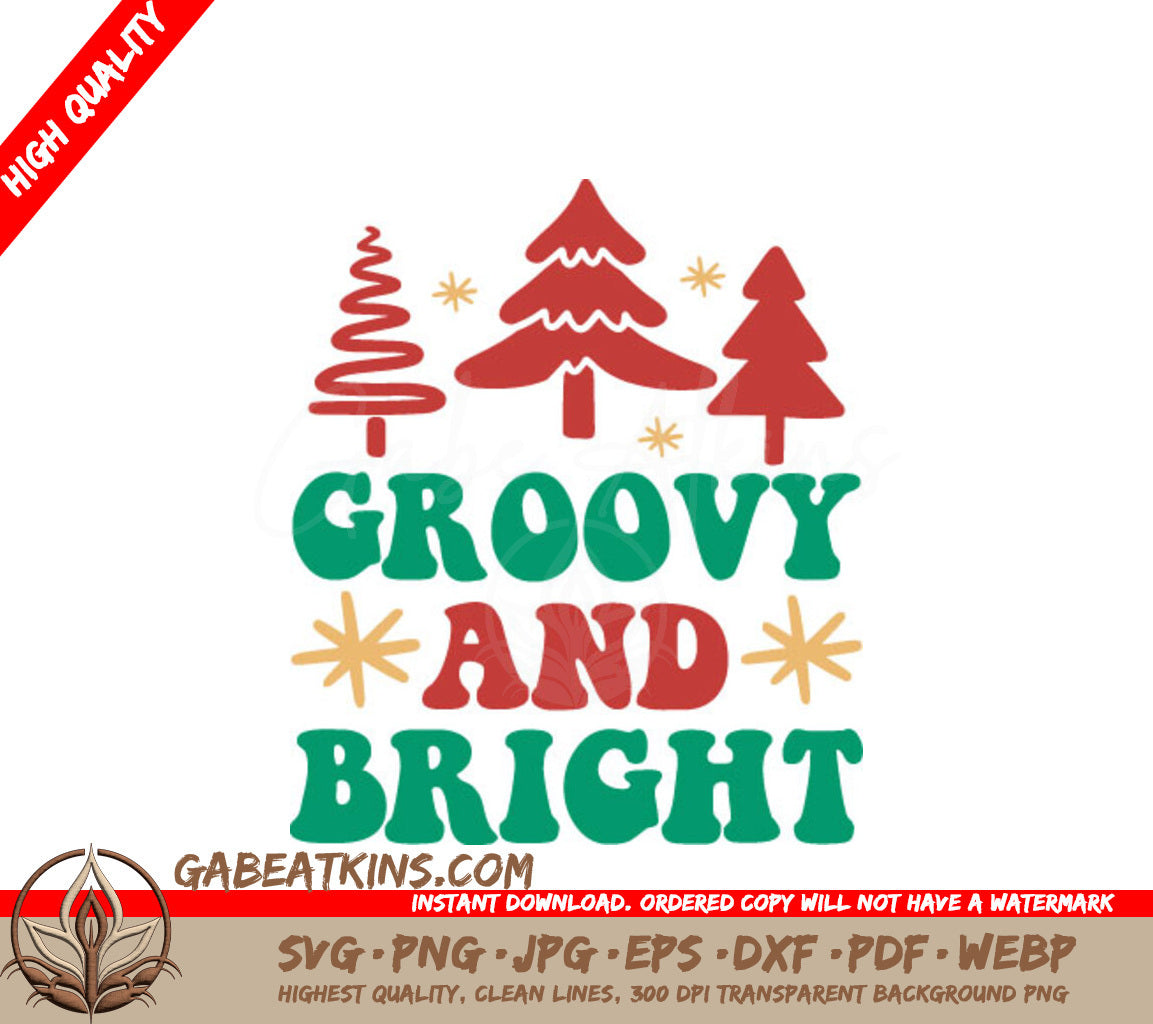 Groovy & Bright Christmas Tree SVG SVG