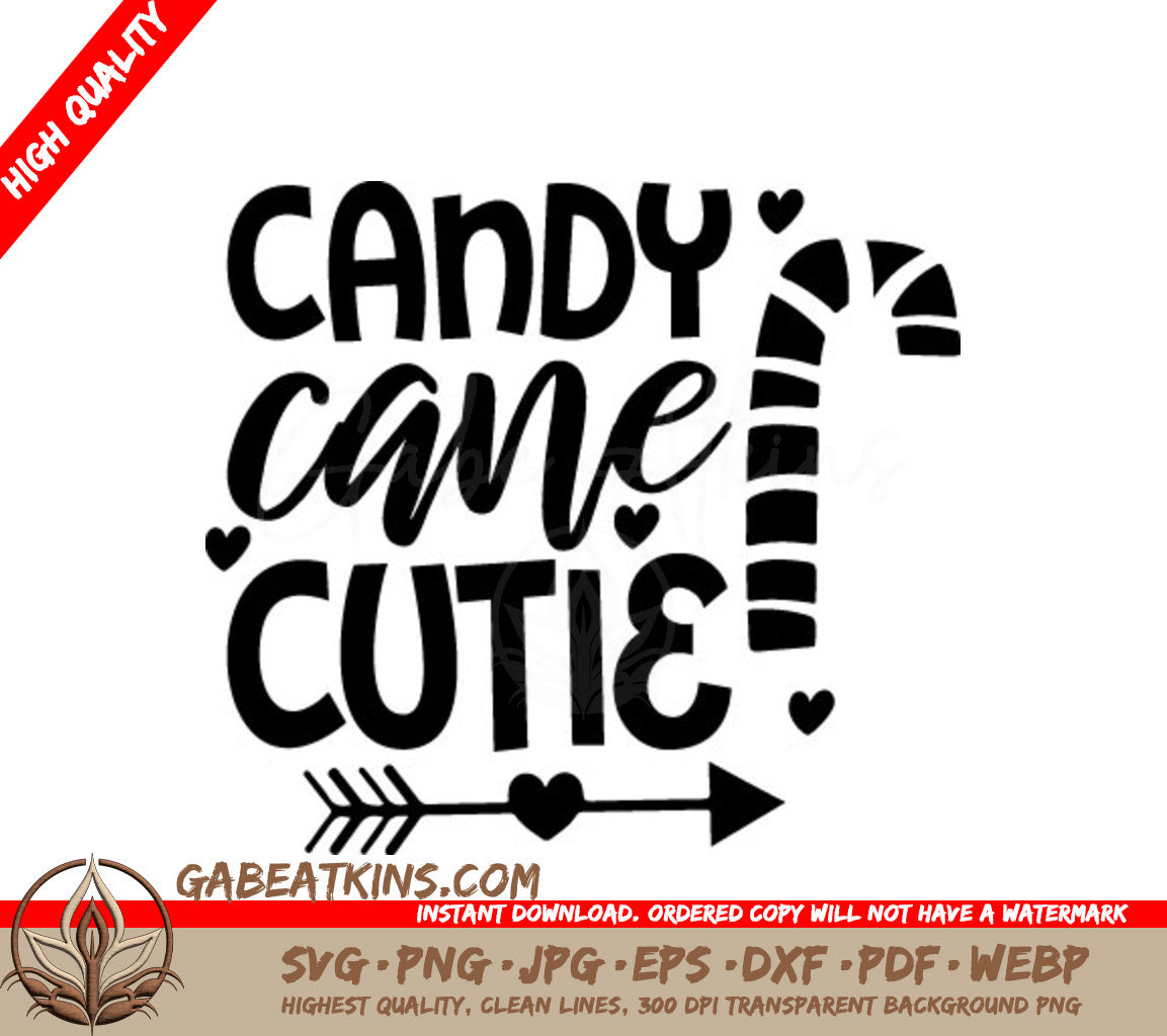 Candy Cane Cutie SVG Design SVG