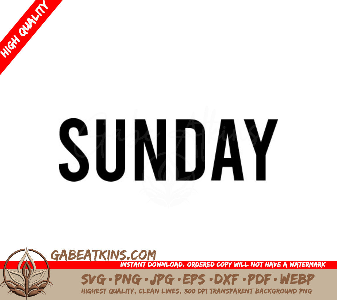 Sunday SVG Design SVG