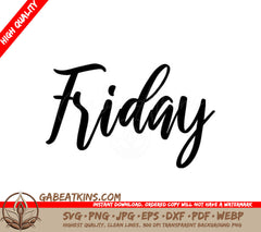 Cursive Friday SVG Design SVG