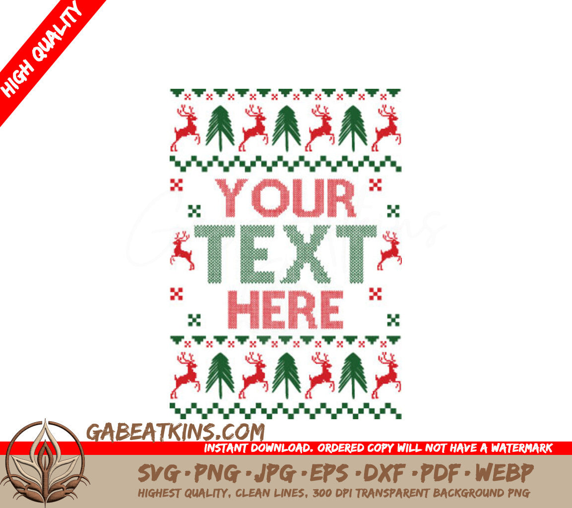 Christmas Reindeer Ugly Sweater SVG SVG