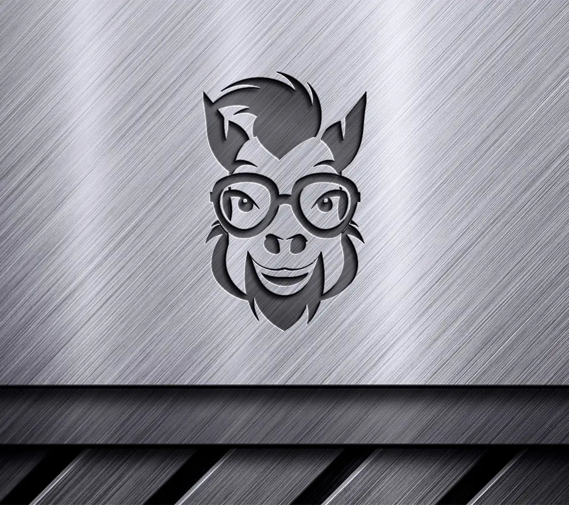 ##  Smiling Monkey with Glasses SVG -  Horse Laughter Illustration SVG