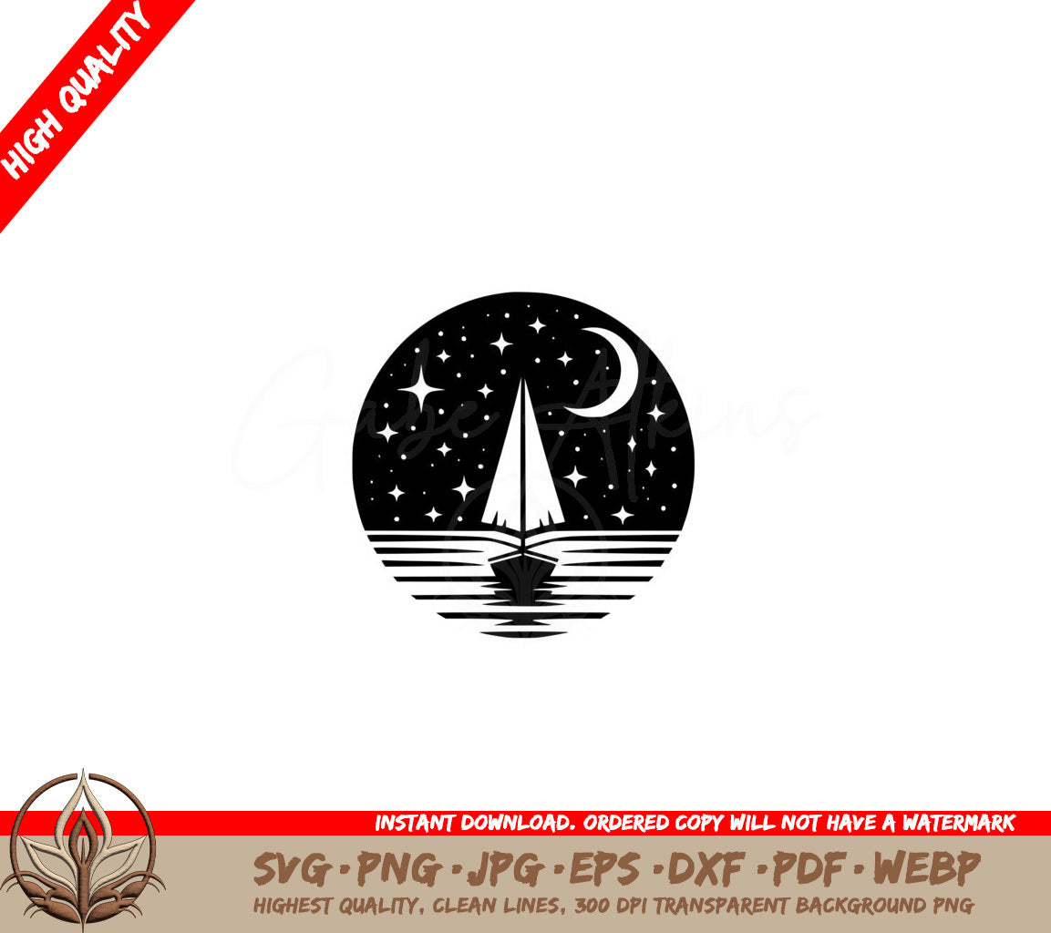 Sailing Under Stars SVG Cut File Download 
