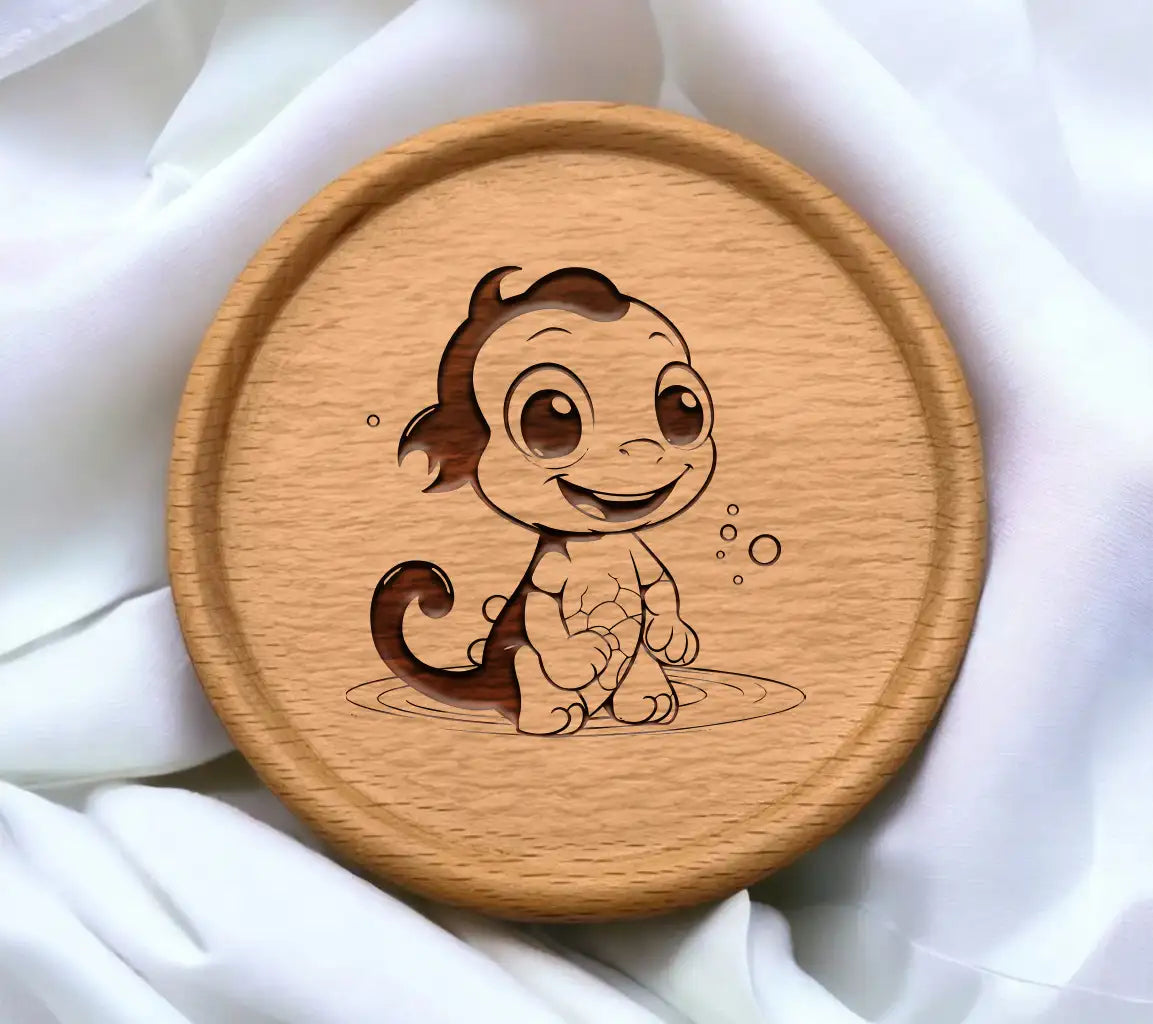 Smiling Monkey Coloring Page SVG -  Animal Illustration SVG