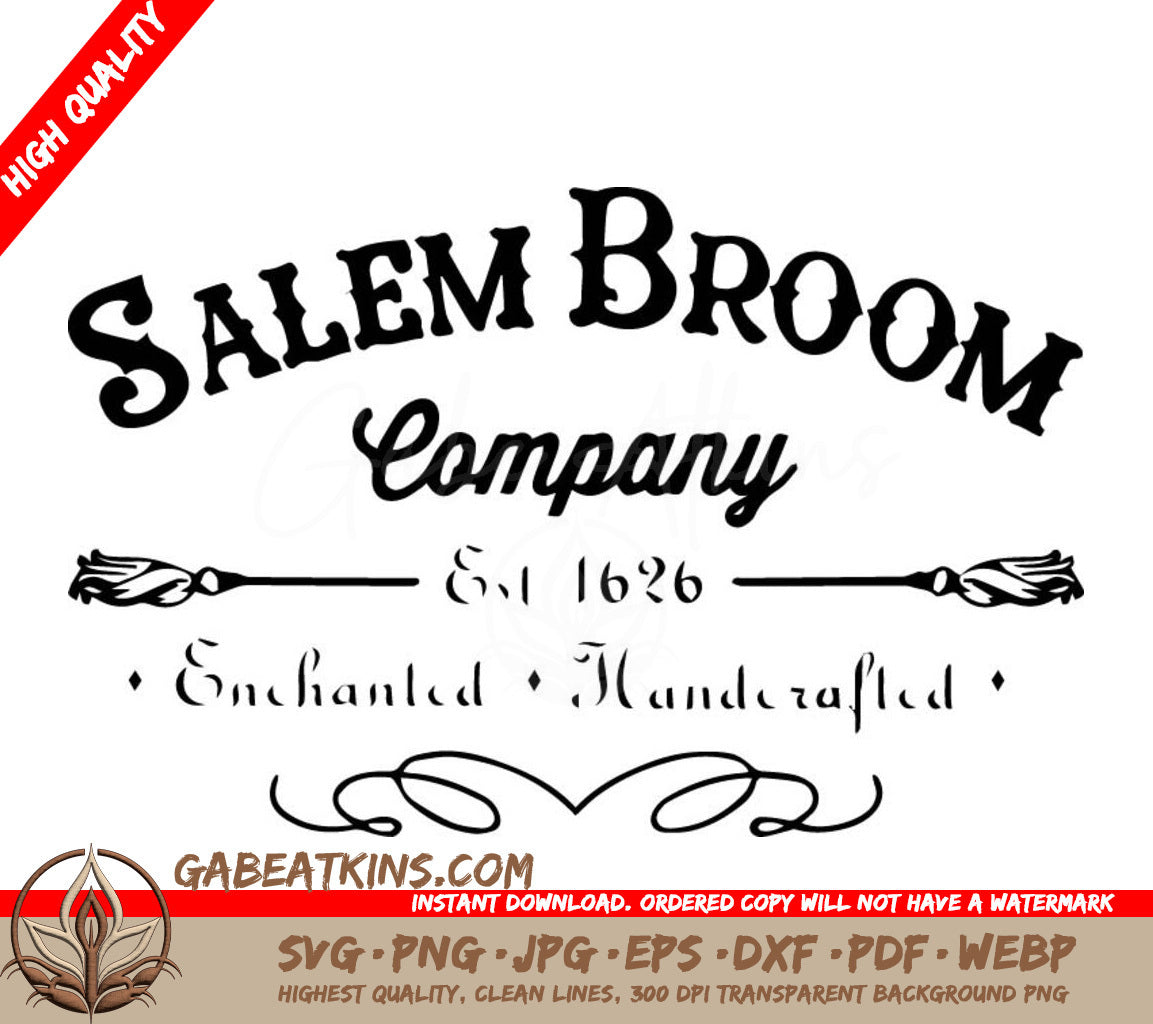 A Black And White Logo For Salem Broom Company SVG - Salem Broom Company SVG SVG