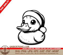  A Rubber Duck Wearing A Santa Hat SVG - Santa Duck SVG