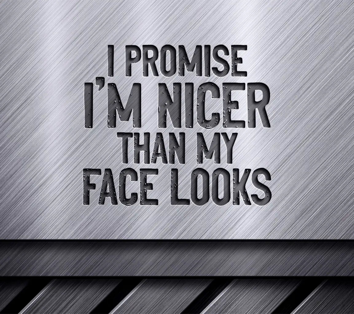 Sarcastic Nicer Than Face Looks SVG SVG