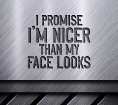 Sarcastic Nicer Than Face Looks SVG SVG