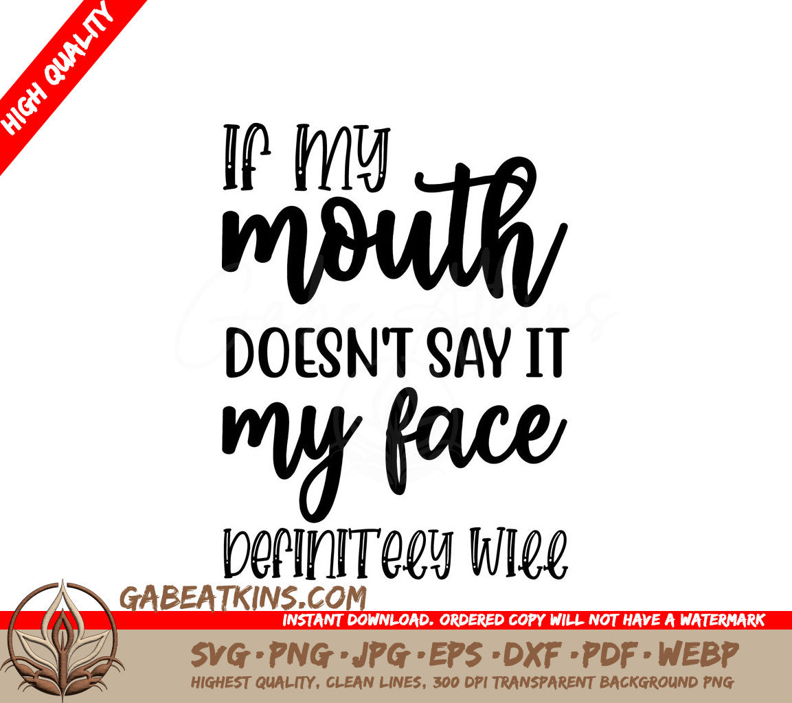 Sarcastic Mouth & Face SVG SVG