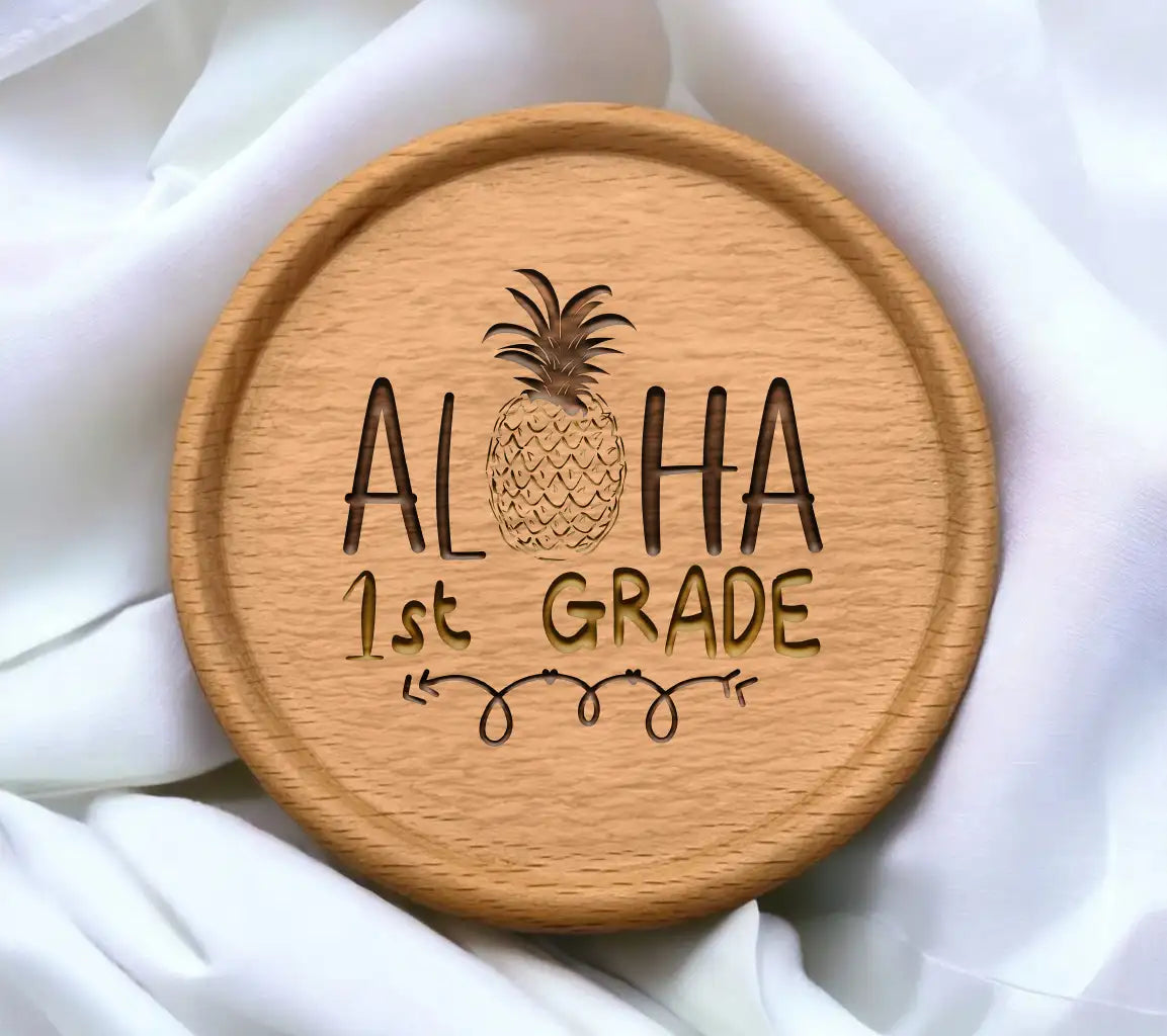 Aloha 1st Grade Pineapple SVG - Back to School Cut File SVG