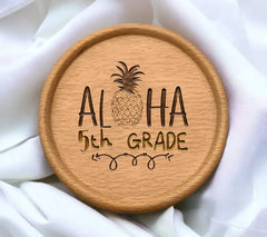 Aloha 5th Grade Pineapple SVG Cut File - School Spirit Design SVG