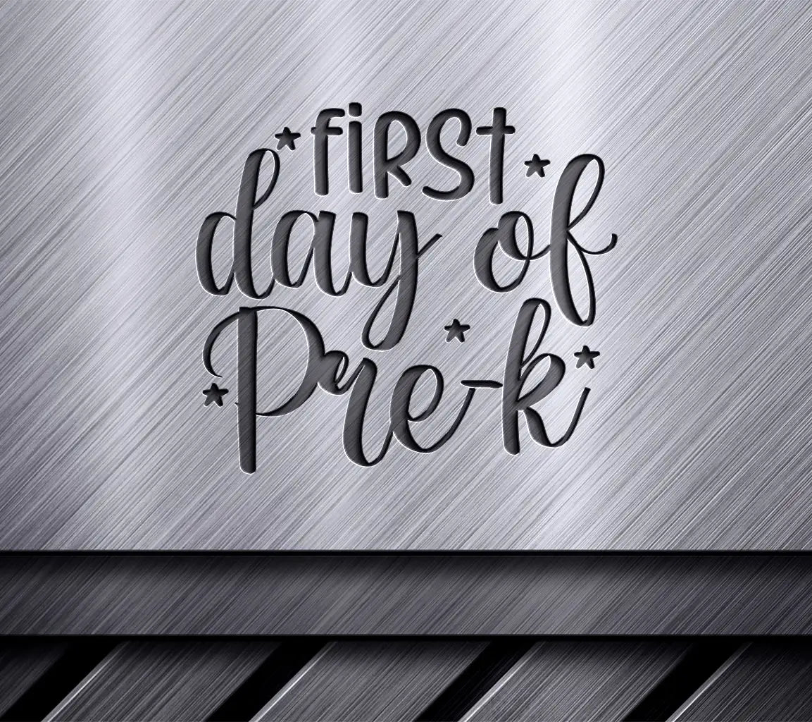 Pink & Gray First Day of Pre-K SVG Cut File SVG