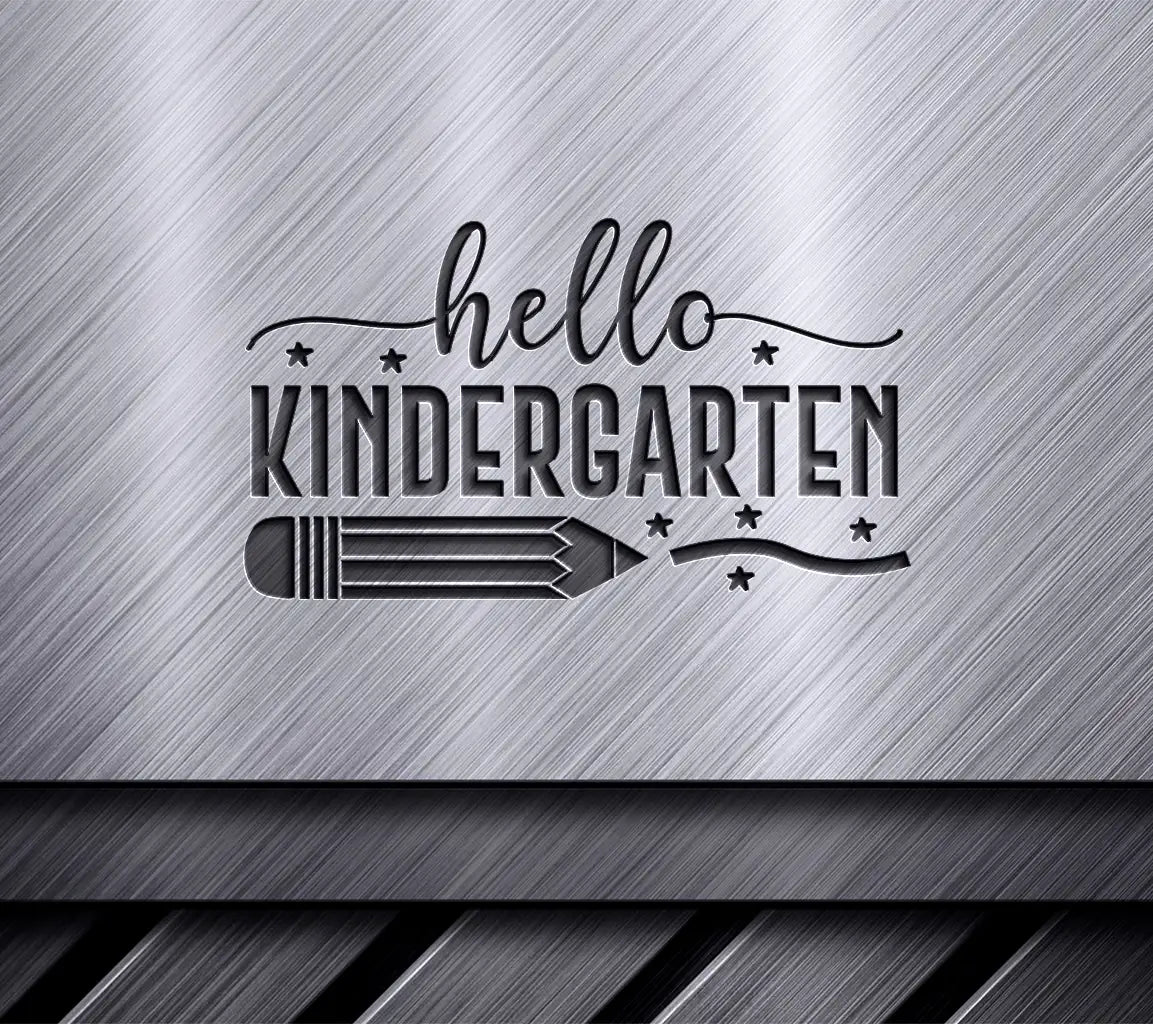 Hello Kindergarten SVG Design - Pencil & Stars SVG