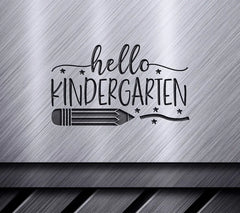 Hello Kindergarten SVG Cut File - Pencil & Stars Design SVG