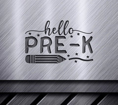 Hello Pre-K SVG Cut File - Pencil & Stars Design SVG