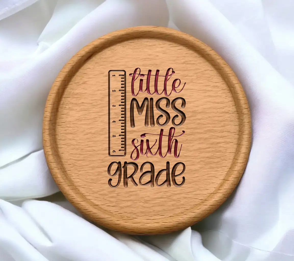 Little Miss Sixth Grade Ruler SVG - School Sign Cut File SVG