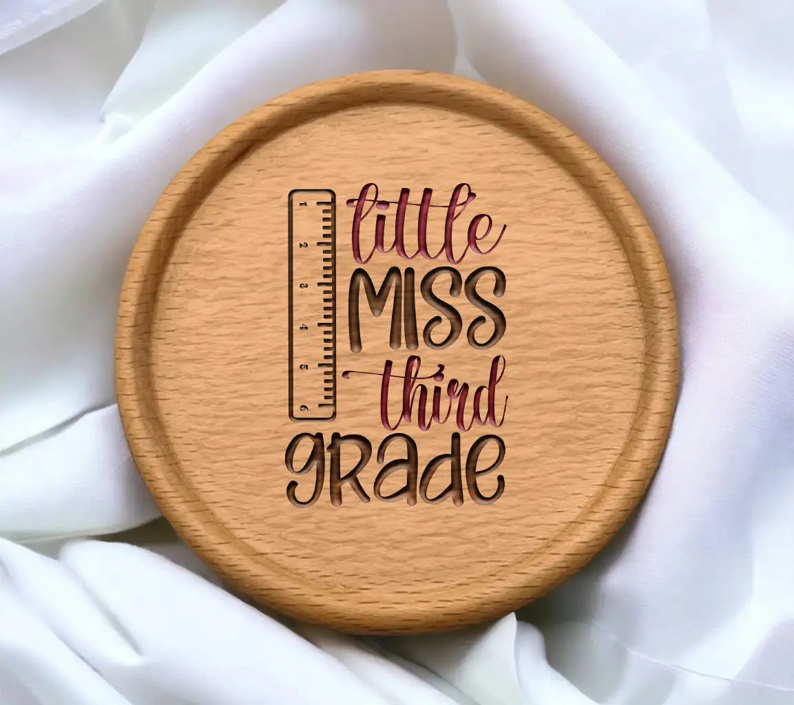 Little Miss Third Grade Ruler SVG Cut File SVG