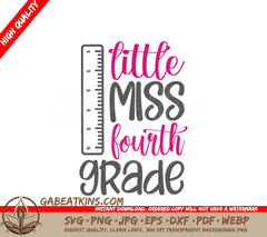 Little Miss Fourth Grade Ruler SVG Cut File SVG