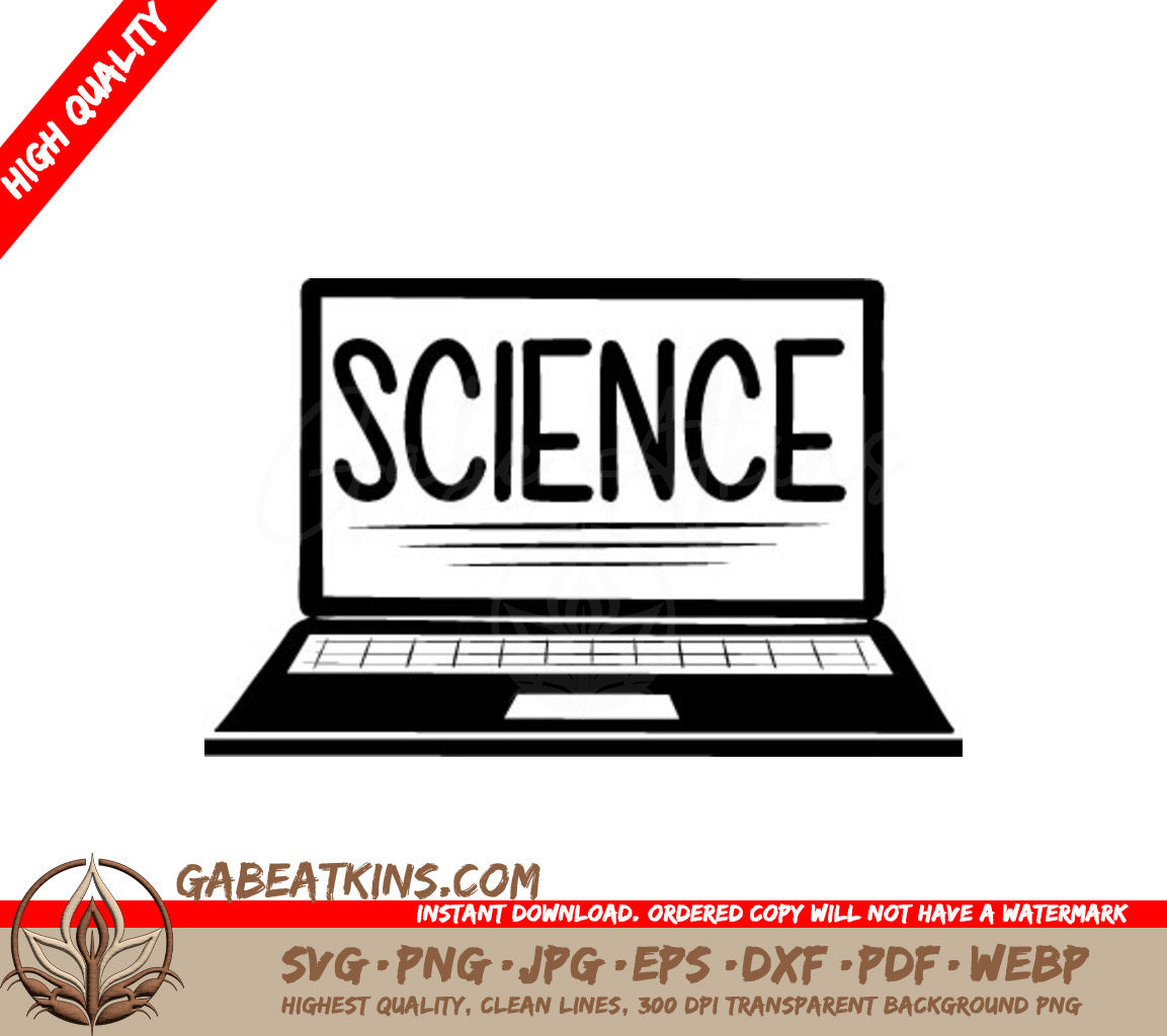 Science Laptop SVG Drawing SVG