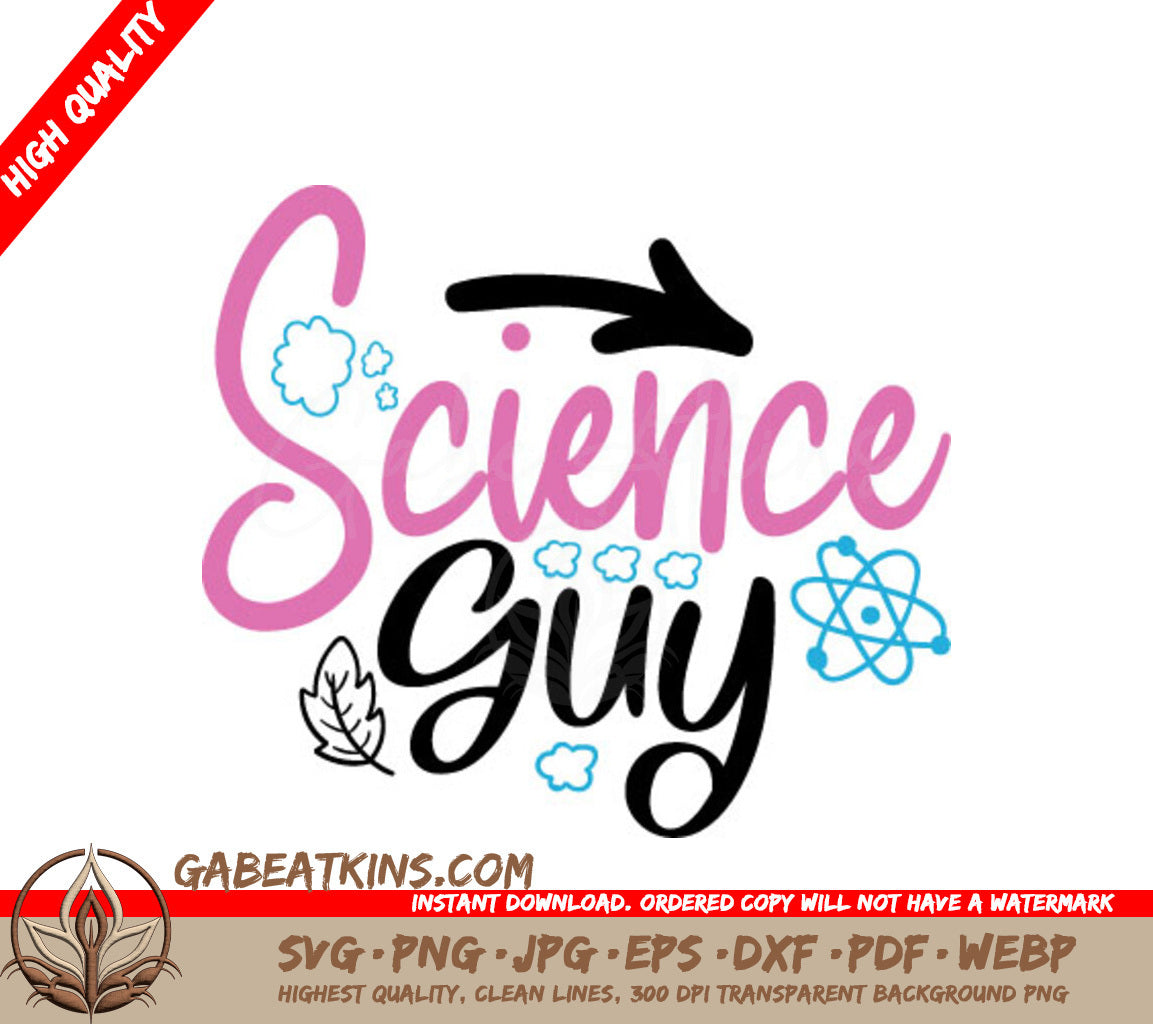 Pink & Black Science Guy SVG SVG