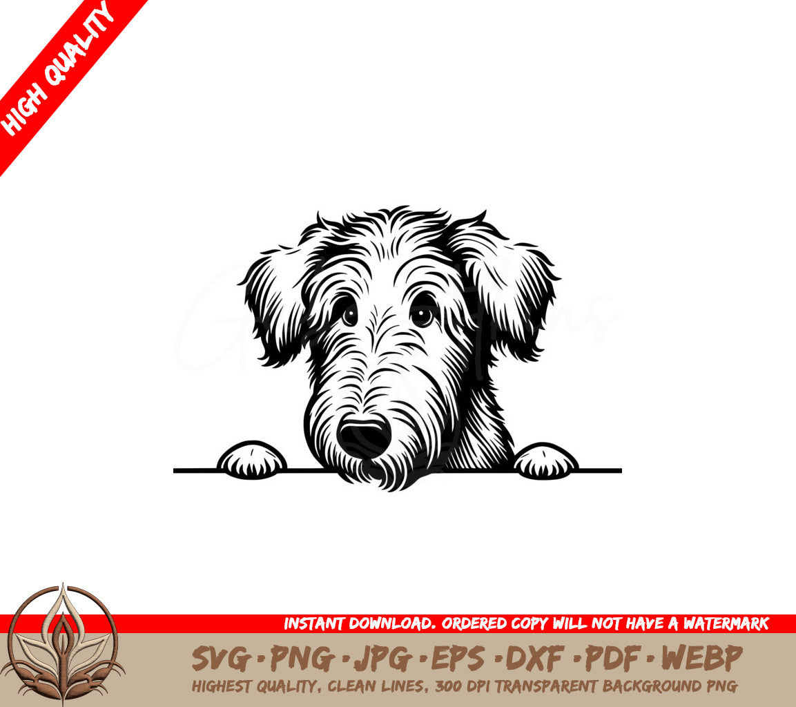 Scottish Deerhound Puppy Peek SVG