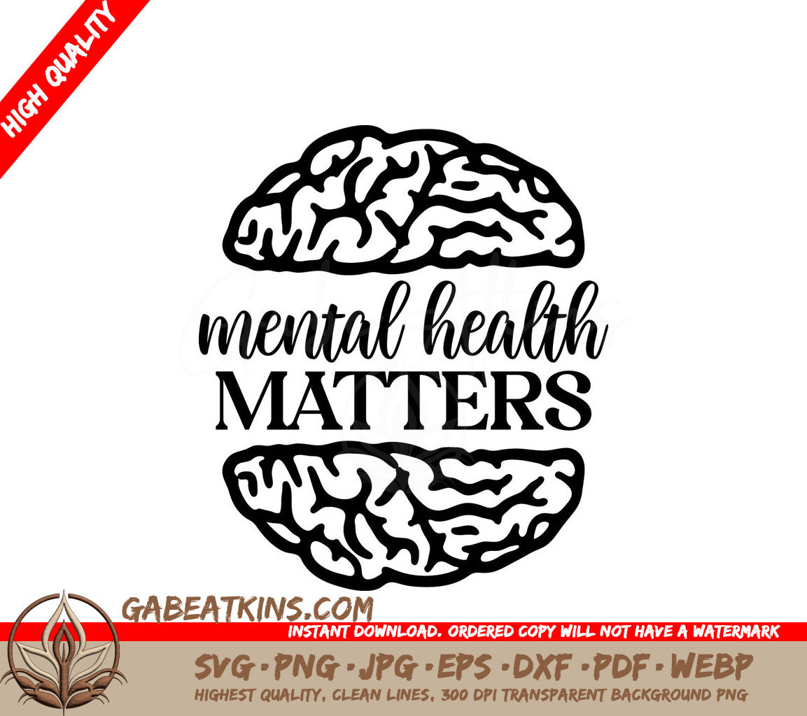 Mental Health Matters Brain SVG SVG