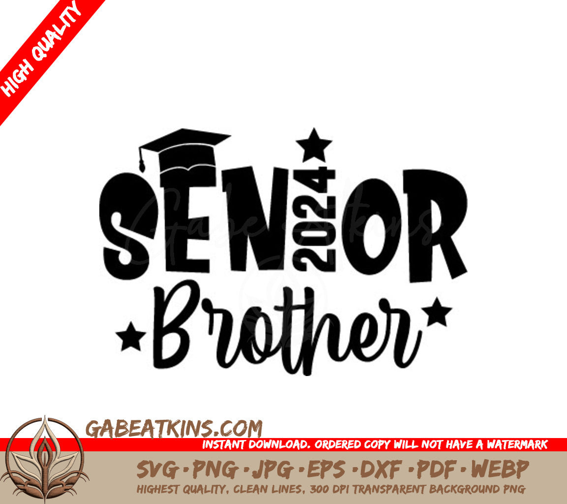 Senior Brother Graduation Cap SVG SVG