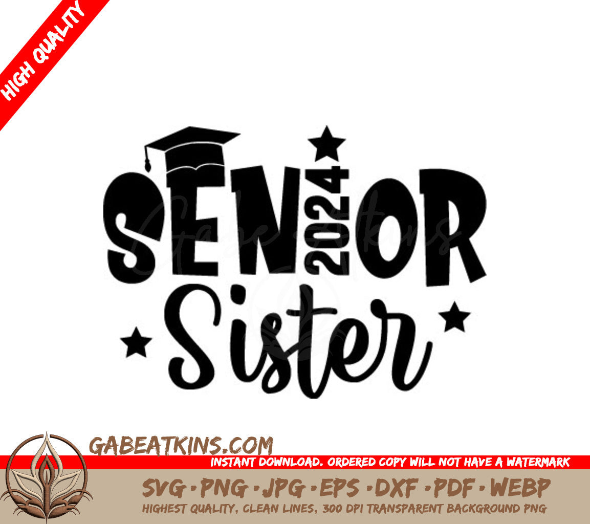 Senior Sister Graduation Cap SVG SVG